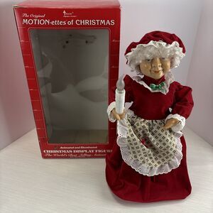1992 Telco Motion-ettes Christmas Animated Mrs. Claus Original Box WORKS